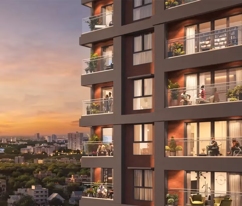 Double-height living room of a Purva Heritage residence